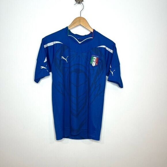 Italia Men’s Medium Puma Soccer Jersey Football Shirt Blue 2010 2011 Azzurri - Picture 14 of 14